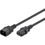 goobay 95125 cable de transmisión Negro 1 m IEC C14 IEC C13, Cable alargador negro, 1 m, IEC C14, IEC C13, H05VV-F3G, 250 V