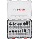 Bosch 2 607 017 471 fresa para ruteadora Juego de fresas 15 pieza(s) Juego de fresas, 6 mm, 15 pieza(s), 35, 25, 13, 16, 32, 13, 16, 27, 29, 25, 19, 8, 10 mm, 25,45,60°
