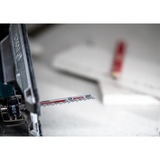 Bosch T 141 HM Hoja de sierra de vaivén Carburo 2 pieza(s) Hoja de sierra de vaivén, Panel de fibrocemento, Plástico reforzado con fibra de vidrio, Cartón yeso, Carburo, Negro, Rojo, Acero inoxidable, 4,3 mm, 5 cm