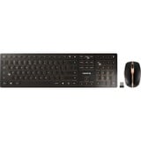 CHERRY DW 9100 SLIM teclado Ratón incluido Universal RF Wireless + Bluetooth QWERTY Inglés de EE. UU. Negro, Juego de escritorio negro/Bronce, Inalámbrico, RF Wireless + Bluetooth, QWERTY, Negro, Ratón incluido