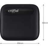 Crucial X6 4000 GB Negro, Unidad de estado sólido negro, 4000 GB, USB Tipo C, 3.2 Gen 2 (3.1 Gen 2), 800 MB/s, Negro