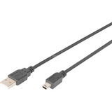 Digitus Cable USB 2.0, conector USB-A > conector mini USB negro