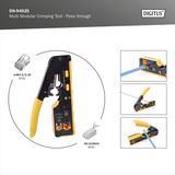 Digitus Herramienta de engaste multimodular, Pass through, Crimpadora amarillo