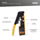 Digitus Herramienta de engaste multimodular, Pass through, Crimpadora amarillo