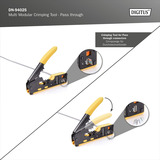 Digitus Herramienta de engaste multimodular, Pass through, Crimpadora amarillo