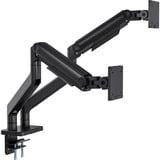 Digitus Soporte doble para monitor, 2x 45", 2x 20 kg, Soporte de monitor negro