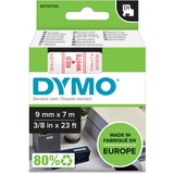 Dymo D1 - Etiquetas estándar - Rojo sobre blanco - 9mm x 7m, Cinta de escritura Rojo sobre blanco, Poliéster, Bélgica, -18 - 90 °C, DYMO, LabelManager, LabelWriter 450 DUO