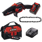 EINHELL Power X-Change Motosierra de batería GE-PS 18/15 Li Kit de bolsa, 18 Voltios, Serrucho podador negro/Rojo