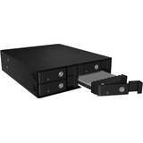 ICY BOX IB-2240SSK 13,3 cm (5.25") Bandeja para disco duro Negro, Chasis intercambiable negro, 13,3 cm (5.25"), Bandeja para disco duro, 2.5", SATA, SATA II, SATA III, Serial Attached SCSI (SAS), Negro, Aluminio