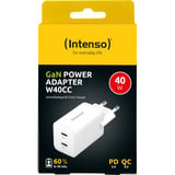 Intenso Power Adapter W40CC GaN, Cargador blanco