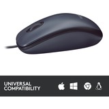 Logitech B100 Optical Usb Mouse f/ Bus ratón Ambidextro USB tipo A Óptico 800 DPI negro, Ambidextro, Óptico, USB tipo A, 800 DPI, Negro