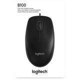 Logitech B100 Optical Usb Mouse f/ Bus ratón Ambidextro USB tipo A Óptico 800 DPI negro, Ambidextro, Óptico, USB tipo A, 800 DPI, Negro