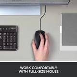 Logitech B100 ratón Oficina Ambidextro USB tipo A Óptico 800 DPI negro, Ambidextro, Óptico, USB tipo A, 800 DPI, Negro