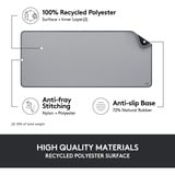 Logitech Desk Mat Studio Series Gris, Alfombrilla de ratón gris, Gris, Monocromo, Nylon, Poliéster, Caucho, Base antiderrapante