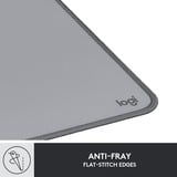 Logitech Desk Mat Studio Series Gris, Alfombrilla de ratón gris, Gris, Monocromo, Nylon, Poliéster, Caucho, Base antiderrapante