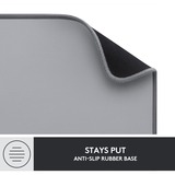 Logitech Desk Mat Studio Series Gris, Alfombrilla de ratón gris, Gris, Monocromo, Nylon, Poliéster, Caucho, Base antiderrapante