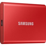 SAMSUNG Portable SSD T7 1000 GB Rojo, Unidad de estado sólido rojo, 1000 GB, USB Tipo C, 3.2 Gen 2 (3.1 Gen 2), 1050 MB/s, Protección mediante contraseña, Rojo