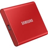 SAMSUNG Portable SSD T7 1000 GB Rojo, Unidad de estado sólido rojo, 1000 GB, USB Tipo C, 3.2 Gen 2 (3.1 Gen 2), 1050 MB/s, Protección mediante contraseña, Rojo