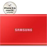 SAMSUNG Portable SSD T7 1 TB USB Tipo C 3.2 Gen 2 (3.1 Gen 2) Rojo, Unidad de estado sólido rojo, 1 TB, USB Tipo C, 3.2 Gen 2 (3.1 Gen 2), 1050 MB/s, Protección mediante contraseña, Rojo