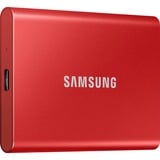 SAMSUNG Portable SSD T7 1 TB USB Tipo C 3.2 Gen 2 (3.1 Gen 2) Rojo, Unidad de estado sólido rojo, 1 TB, USB Tipo C, 3.2 Gen 2 (3.1 Gen 2), 1050 MB/s, Protección mediante contraseña, Rojo