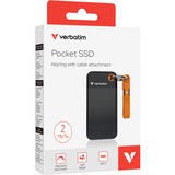 Verbatim Pocket SSD 2 TB USB Tipo C 3.2 Gen 2 (3.1 Gen 2) Negro, Naranja, Unidad de estado sólido negro/Naranja, 2 TB, USB Tipo C, 3.2 Gen 2 (3.1 Gen 2), 1000 MB/s, 10 Gbit/s, Negro, Naranja