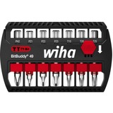 Wiha Juego de puntas BitBuddy TY-Bits 49mm, 7 piezas, Conjuntos de bits negro/Rojo