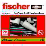 fischer EasyHook Loop DuoPower 8x40, Pasador blanco