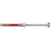 fischer Taco de vástago largo DuoXpand 8x80 FUS, Pasador gris claro/Rojo