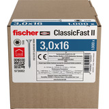 fischer Tornillo para tablero de partículas ClassicFast II 3,0x16 cabeza avellanada TX 