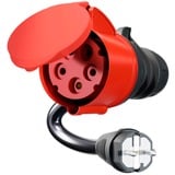 go-e Adaptador para Gemini flex 22 kW, CEE rojo trifásico 32A > enchufe doméstico negro