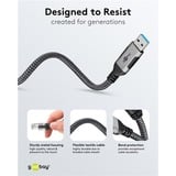 goobay Cable Ethernet USB-A 3.2 Gen1 conector > conector RJ-45, Adaptador de red negro/Plateado