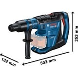 Bosch GBH 18V-40 C Professional, Martillo perforador azul/Negro, 104 dB, 93 dB, 395 mm, 607 mm, 179 mm