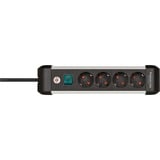 Brennenstuhl Regleta Premium Alu-Line de 4 tomas negro/Aluminio