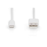 Digitus Cable de datos/carga USB 2.0 USB-A > Lightning, certificado MFI blanco