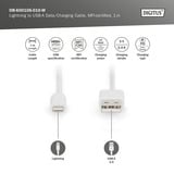 Digitus Cable de datos/carga USB 2.0 USB-A > Lightning, certificado MFI blanco