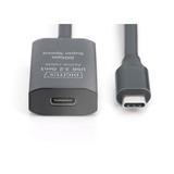 Digitus Cable de extensión USB 3.2 Gen 1 activo, conector USB-C > toma USB-C, Cable alargador negro