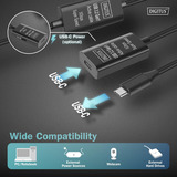 Digitus Cable de extensión USB 3.2 Gen 1 activo, conector USB-C > toma USB-C, Cable alargador negro
