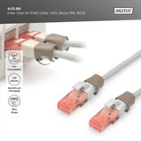Digitus Clips de colores para cables de parcheo, Grapas de cable marrón