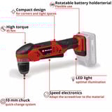 EINHELL TE-AD 18 Li - Solo, 4514290, Taladro/destornillador rojo/Negro