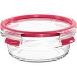 Emsa CLIP & CLOSE N1040300 recipiente de almacenar comida Alrededor Caja 0,6 L Transparente 1 pieza(s) transparente/Rojo, Caja, Alrededor, 0,6 L, Transparente, Vidrio, 420 °C