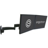 Ergotron 200 Series Dual Monitor Arm 55,9 cm (22") Negro Pared, Soporte de monitor negro, 11,8 kg, 55,9 cm (22"), 75 x 75 mm, 100 x 100 mm, Negro