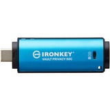 Kingston IronKey Vault Privacy 50 8 GB, Lápiz USB celeste/Negro