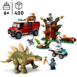 LEGO Jurassic World Misiones Dinosaurio: Descubrimiento del Stegosaurus, Juegos de construcción Juego de construcción, 6 año(s), Plástico, 420 pieza(s), 788 g