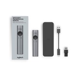 Logitech Spotlight apuntador inalámbricos Bluetooth/RF Gris, Presentador de pizarra, Bluetooth/RF, USB, 30 m, Gris