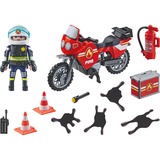 PLAYMOBIL City Action Motocicleta de bomberos en el lugar del accidente, Juegos de construcción 