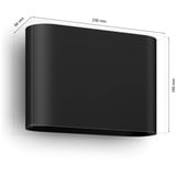 Philips Hue White & Color Ambiance Dymera lámpara de pared, Luz de LED negro