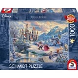 Schmidt Spiele Thomas Kinkade Studios: Disney - La Bella y la Bestia, Noche de Invierno Encantada 