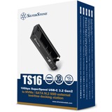 SilverStone TS16 Caja externa para unidad de estado sólido (SSD) Negro M.2, Caja de unidades negro, Caja externa para unidad de estado sólido (SSD), M.2, Serial ATA III, 10 Gbit/s, Conexión USB, Negro