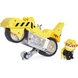 Spin Master PATRULLA CANINA - MOTO JUGUETE MOTO PUPS RUBBLE - Motocicleta de Fricción Deluxe con Función de Caballito y Figura Rubble Patrulla Canina Moto Pups -6060543 - Juguetes Niños 3 Años +, Vehículo de juguete amarillo