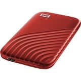 WD My Passport 1000 GB Rojo, Unidad de estado sólido rojo, 1000 GB, USB Tipo C, 3.2 Gen 2 (3.1 Gen 2), 1050 MB/s, Protección mediante contraseña, Rojo